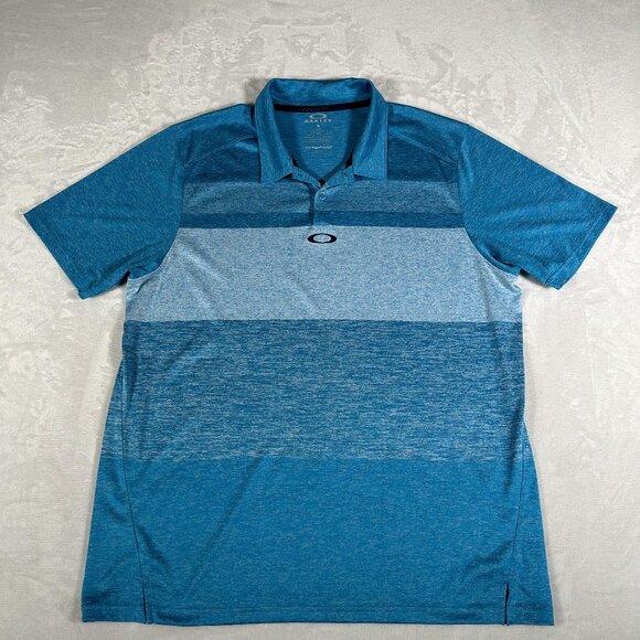 Oakley Hydrolix Polo Shirt Men Size L Short Sleeve Regular Fit Stretch Golf EUC - Picture 1 of 10